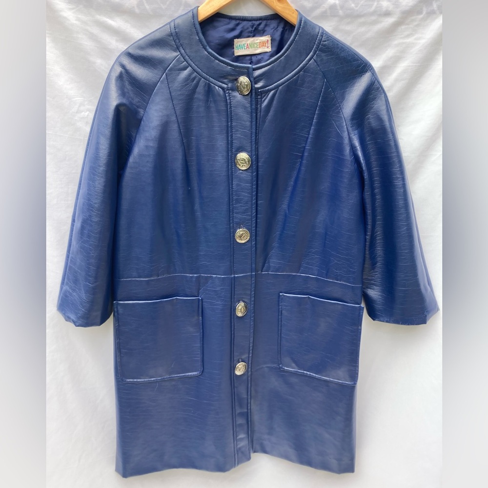 Mod Vintage 60's Dry Dock by Serbin Coat, Royal Blue